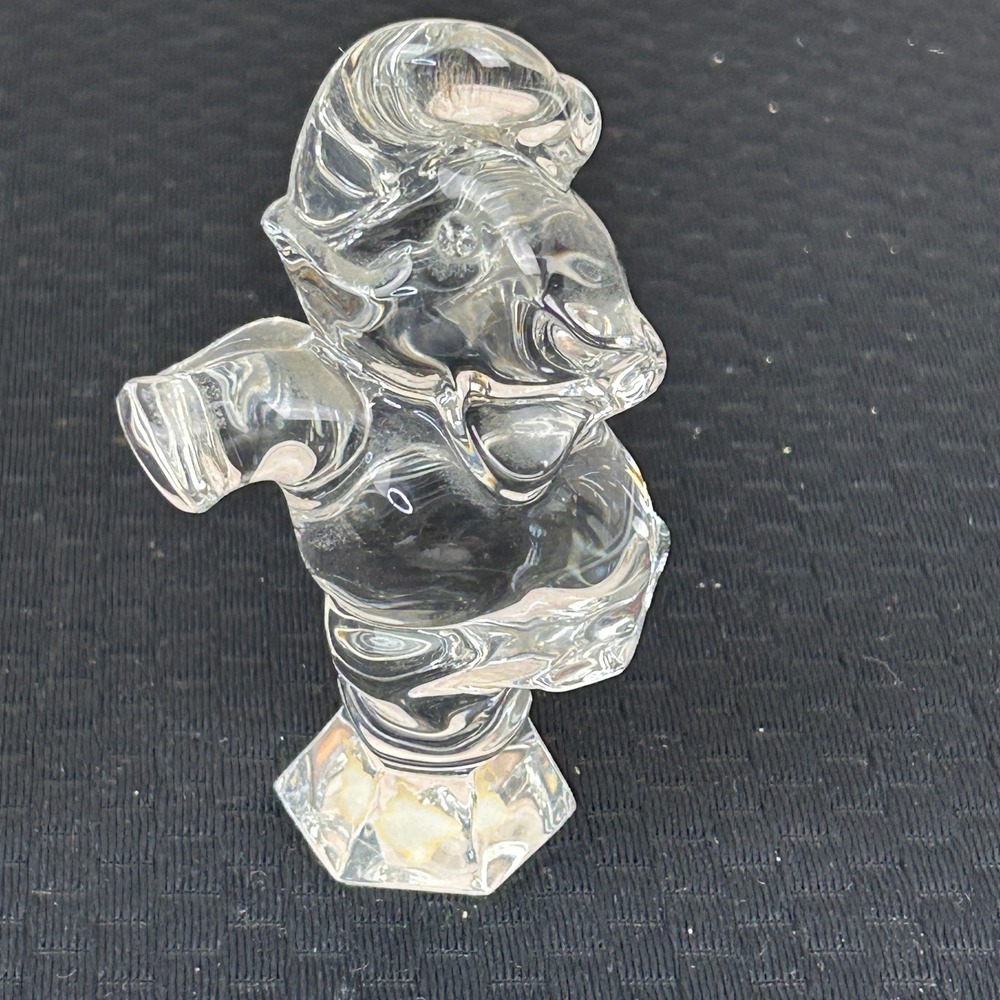 Jonal Germany 24% Full Lead Crystal Elephant Figurine 4 Inch Clear Art Glass